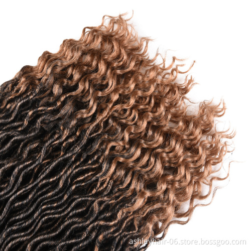 18 Inch 24 Strands Synthetic Hair Curly End Goddess Soft Crochet Braids Faux Locs braid hair